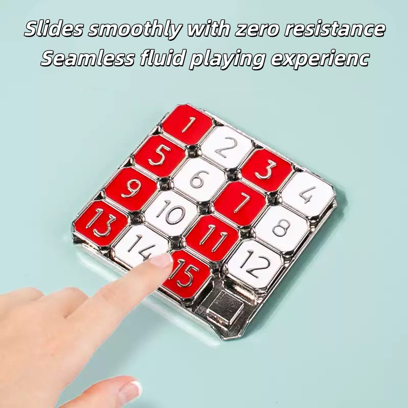 Brain Teaser Cube - กระดานปริศนาโลหะแบบเลื่อนได้ ปริศนาตัวเลข ขนาดเล็ก พกพาสะดวก ของเล่นฝึกสมอง คลายเครียด