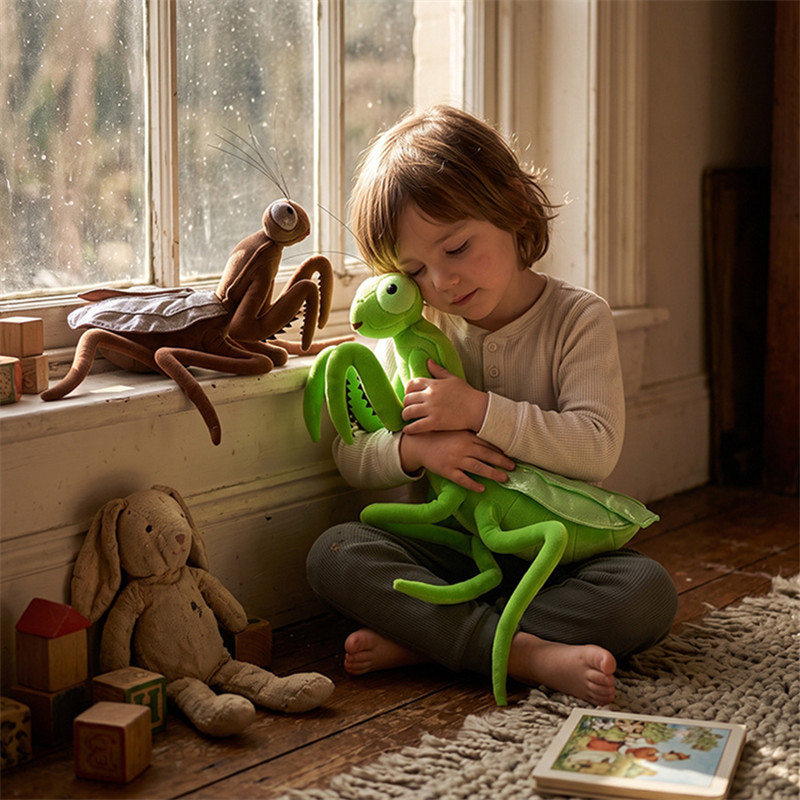 Kids Education Movies - ตุ๊กตาตั๊กแตนจำลองเสมือนจริง ของเล่นตุ๊กตาแมลงนุ่มนิ่ม ของตกแต่งเพื่อการเรียนรู้ ของขวัญเซอร์ไพรส์สำหรับเด็ก