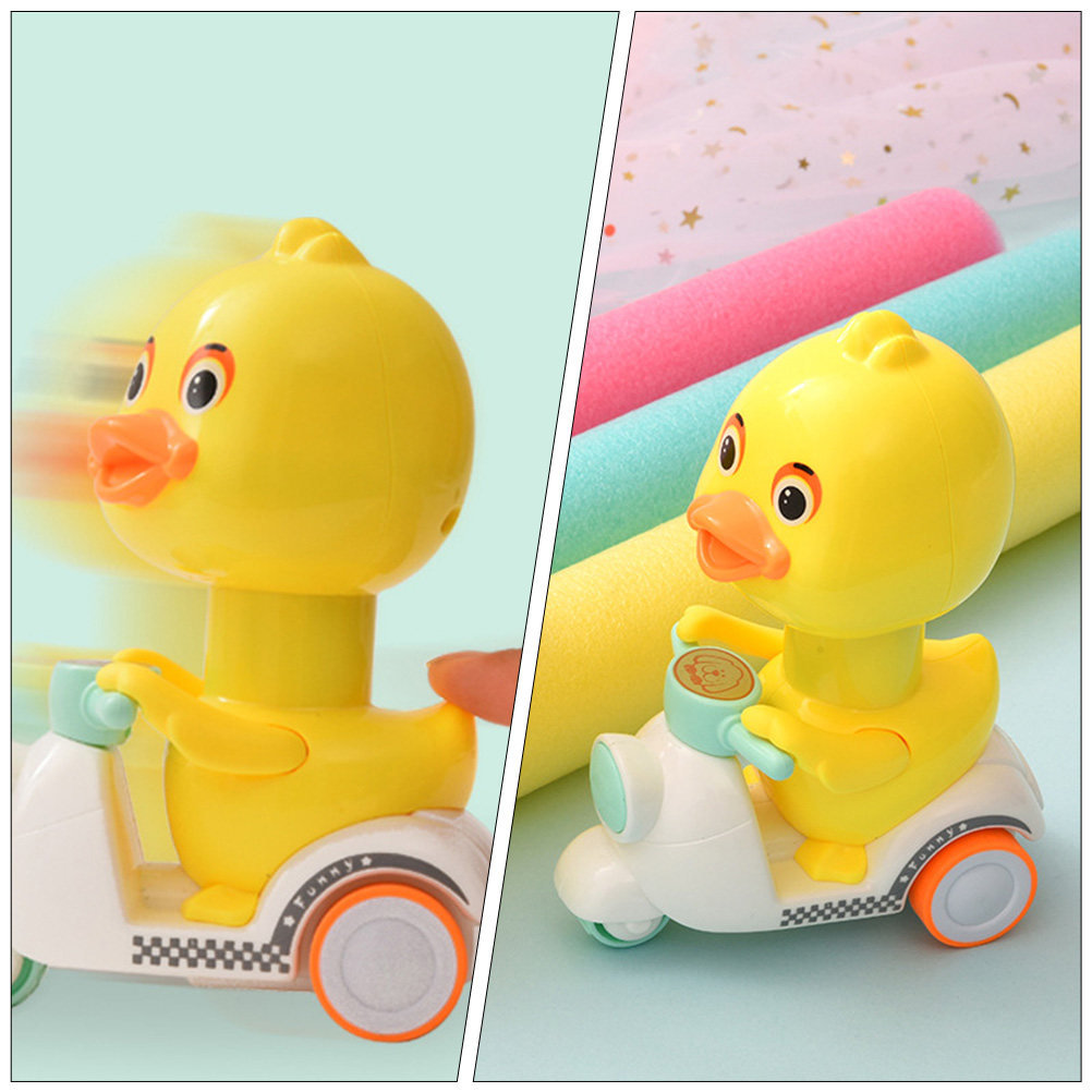 Educational Cartoon For Kids - รถของเล่นแบบดึงถอยหลังรูปเป็ดสีเหลืองขนาดเล็ก 3 ชิ้น ของเล่นเสริมพัฒนาการสำหรับเด็ก สนุกสนาน รูปการ์ตูนสัตว์