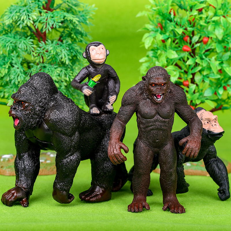 Kids Education Learn Tv - จำลองสัตว์ลิงชิมแปนซี Gorilla รูปเด็กของเล่นเครื่องประดับเด็กการเรียนรู้การศึกษา King Kong ของขวัญ