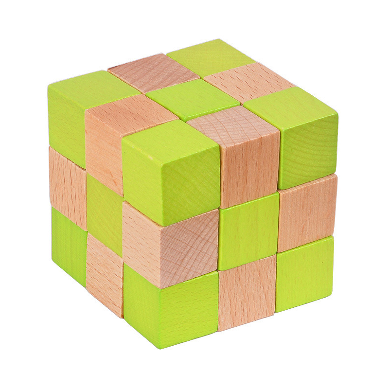 Brain Teaser Cube - ตัวต่อไม้รูปงู ปริศนาฝึกสมอง พัฒนาทักษะการคิดวิเคราะห์ ของเล่นเสริมพัฒนาการสำหรับเด็กชายและเด็กหญิง ฝึกสมอง