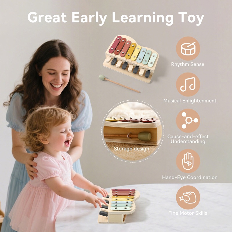 ของเล่นเปียโนไม้มอนเตสซอรี่ คี - Kids Education Learn Tv บทวิจารณ์และราคา