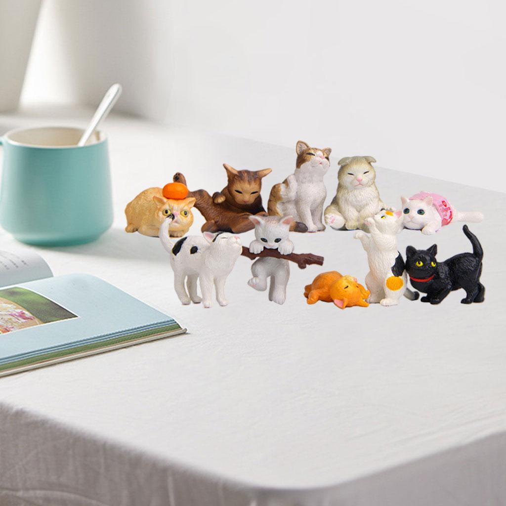 10 ชิ้น PVC รูปแมวรูปปั้นสัตว์ - Kids Education Learn Tv บทวิจารณ์และราคา