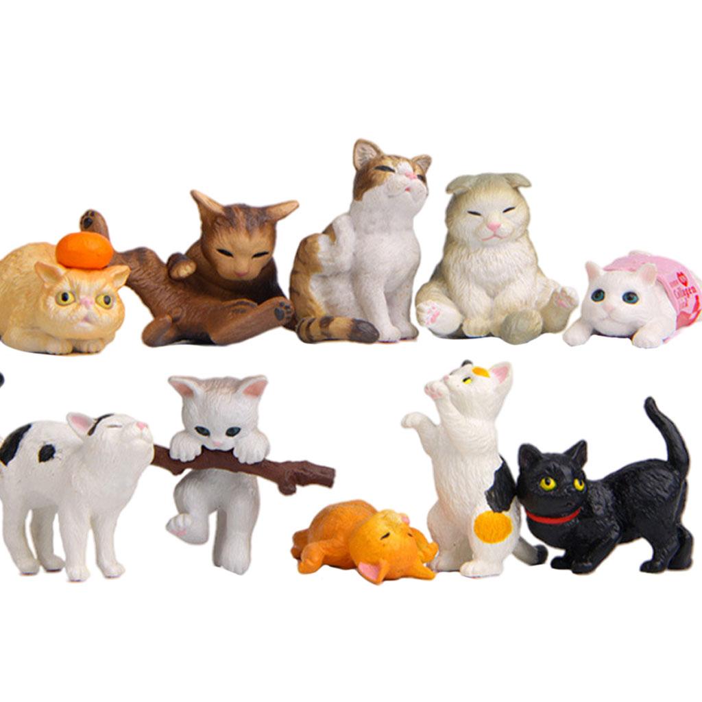 10 ชิ้น PVC รูปแมวรูปปั้นสัตว์ - Kids Education Learn Tv บทวิจารณ์และราคา