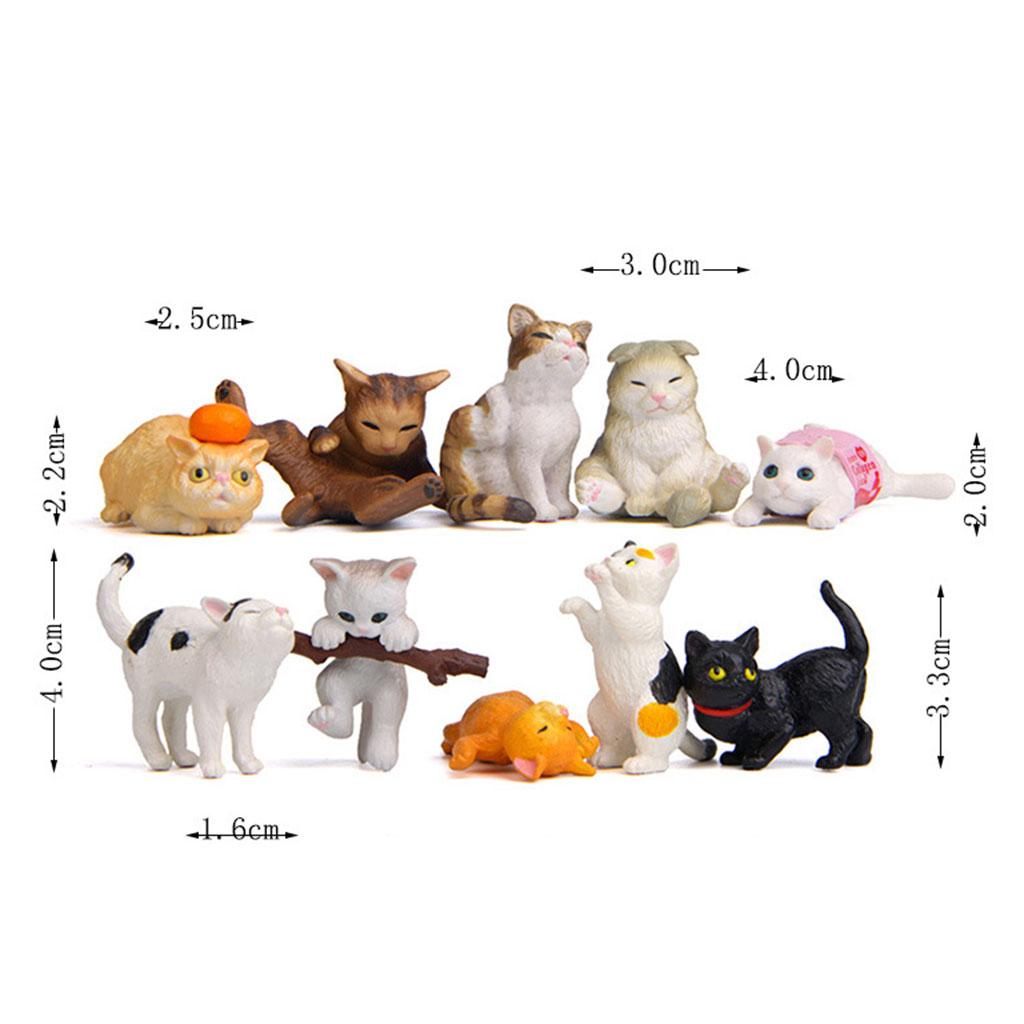 10 ชิ้น PVC รูปแมวรูปปั้นสัตว์ - Kids Education Learn Tv บทวิจารณ์และราคา